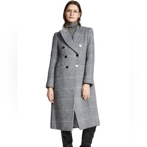 Club Monaco Jemma Wool Gray Plaid Coat - XS